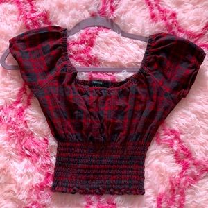 Forever 21 plaid crop top